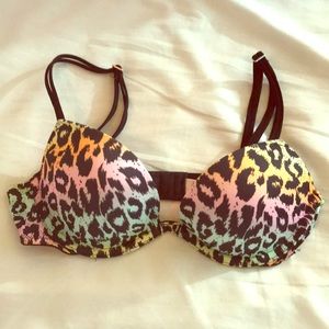 Pink heartbreaker plunge push-up bra